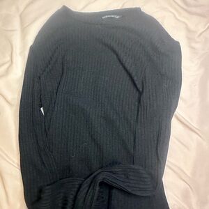 SHEIN Black Ribbed Knit Top